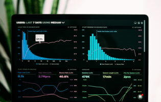 graphs of performance analytics on a laptop screen